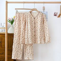 New Crepe Pajamas Spring Summer Cotton Gauze Home wear