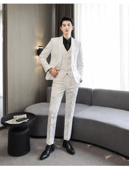 Wedding Embossed Dress Suit Three-piece Suit For Men, lioness-love.com