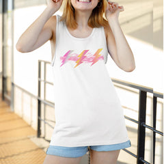 Lightning Bolt Muscle Tank Top for Women - Bold and Powerful Workout Gear