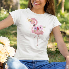 Women's Flamingo Tee - Tropical Paradise Design