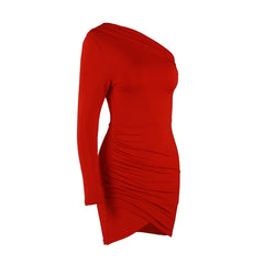 Off Shoulder Bodycon Dress Female Thicken Party 15