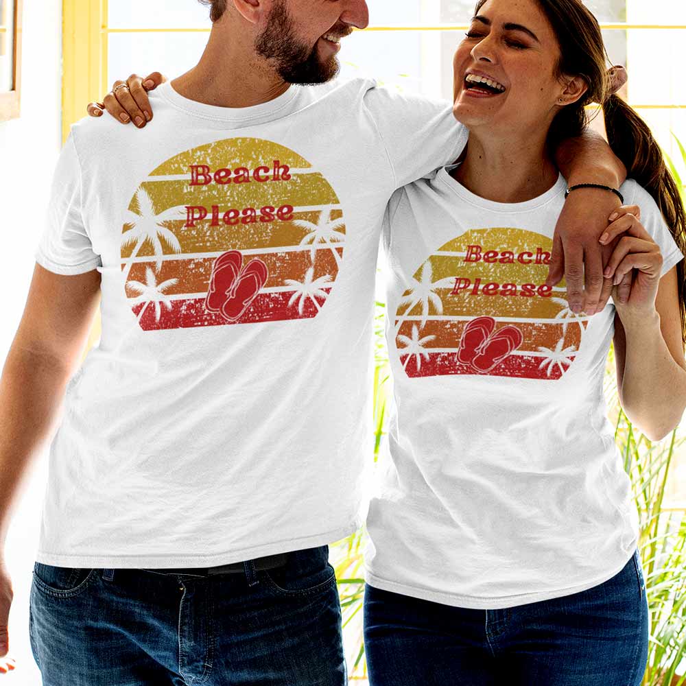 Beach view printed t-shirt for summer fashion