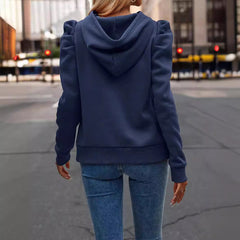 Solid Color Long-sleeved Casual Women's Top Sweater warm hoodie Cozy sweatshirt for female