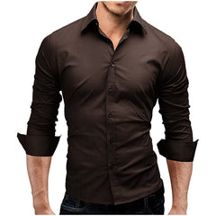 Men Slim Cotton Fitted Dress Shirts for Men Cotton Long Sleeve Button Shirt Wrinkle Free Stretch Top Business Work Formal Shirt, lioness-love