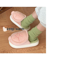 Fleece-lined Creative Little Turtle New Soft Soled Cotton Slipper Comfortable Indoor cotton slippers Cozy Footwear Warm Cotton Slippers couples cotton footwear