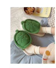 Fleece-lined Creative Little Turtle New Soft Soled Cotton Slipper Comfortable Indoor cotton slippers Cozy Footwear Warm Cotton Slippers couples cotton footwear