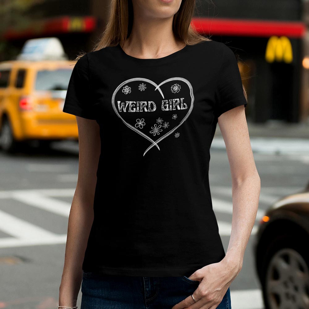 Wired Girl Typography Print Tee for Women - Empowering and stylish tee showcasing typography design.