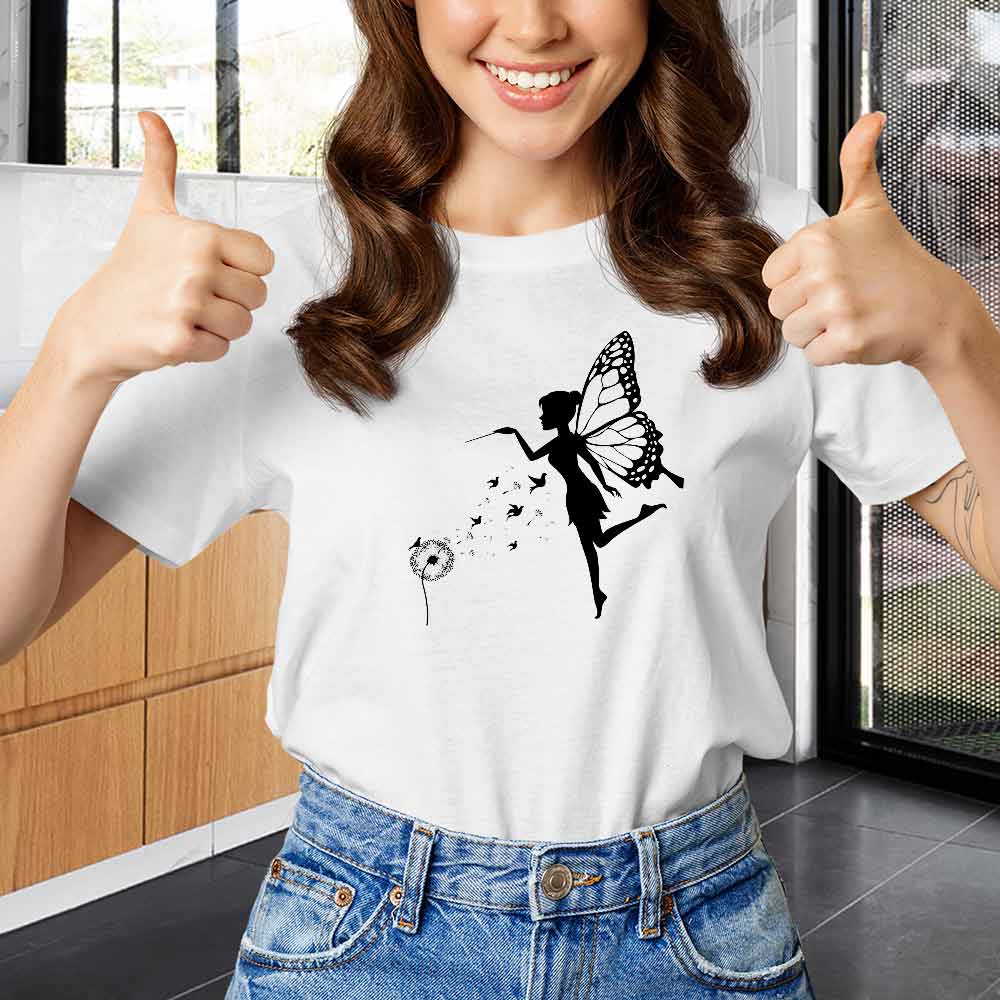 Winged Fairy Tee for Women and Girls, Beautiful Fairy girl Graphic print shirt