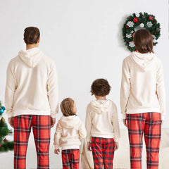 Family Matching Christmas Pajamas Outfits Long Sleeve Cute Elk Print Pullover Plaid Pants Xmas Pjs Set Loungewear Outfits, lioness-love