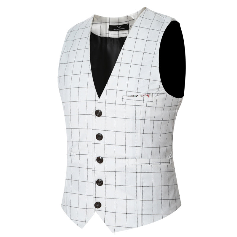 Korean Men's Formal Suit V-necked Vest 11