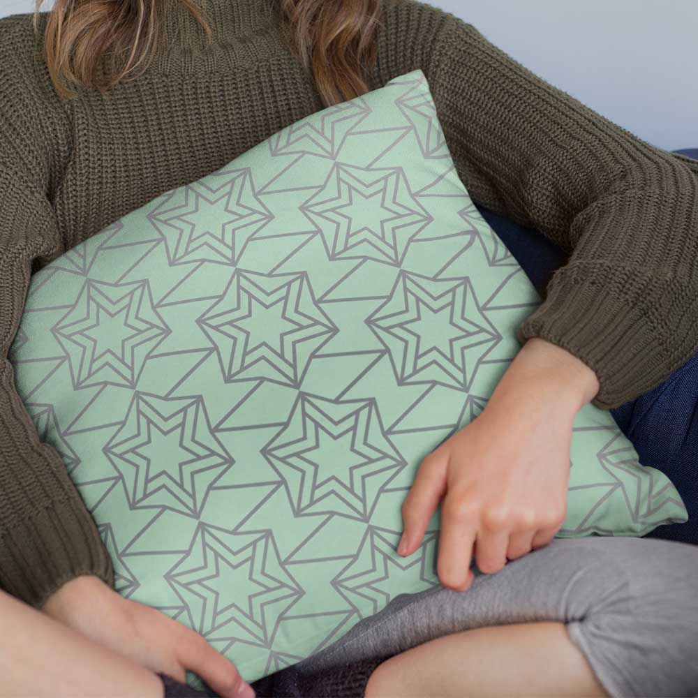 Block star printed graphic cushion cover for living room