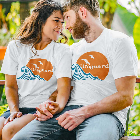 Trendy unisex lifeguard graphic printed t-shirt for beach lovers
