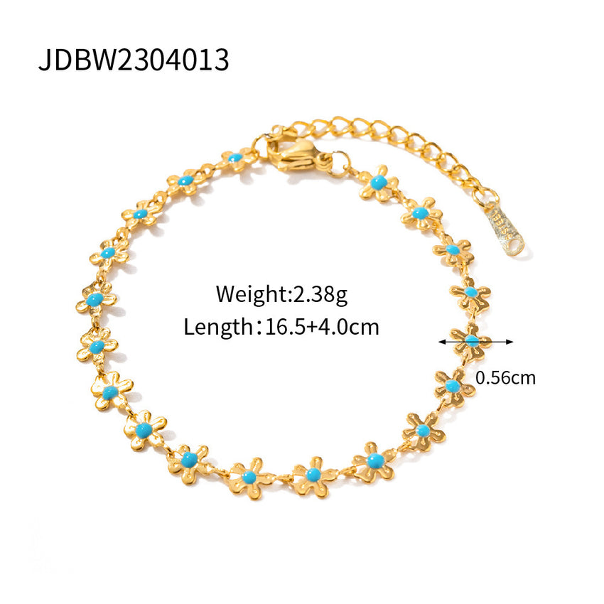 Elegant Gold-Plated Turquoise Jewelry | Floral Necklaces & Bracelets