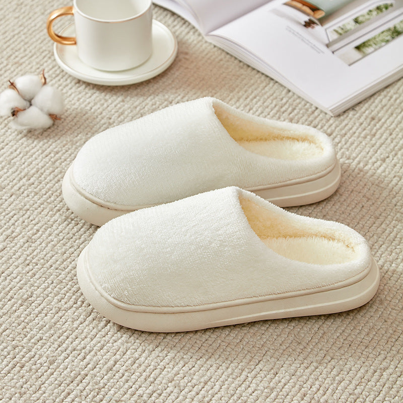 Fleece-lined Thickened Cotton Slippers Platform Cozy Footwear Warm Cotton Slippers Unisex cotton Slippers couples cotton footwear