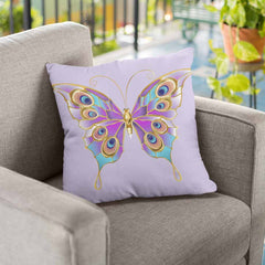 Durable butterfly graphic print cushion cover for kids' playroom