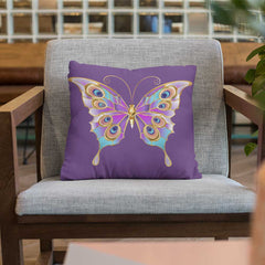 Unique gold butterfly design cushion cover for eclectic living room