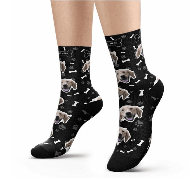 Personalized Pet Face Socks | Custom Photo Socks for Valentine's Day & Christmas Gifts