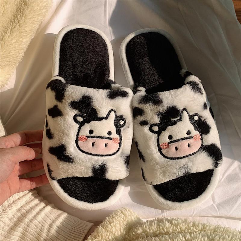 Student Plush Cow Cotton Slippers Comfortable Indoor cotton slippers Cozy Footwear Warm Cotton Slippers Unisex cotton Slippers couples cotton footwear