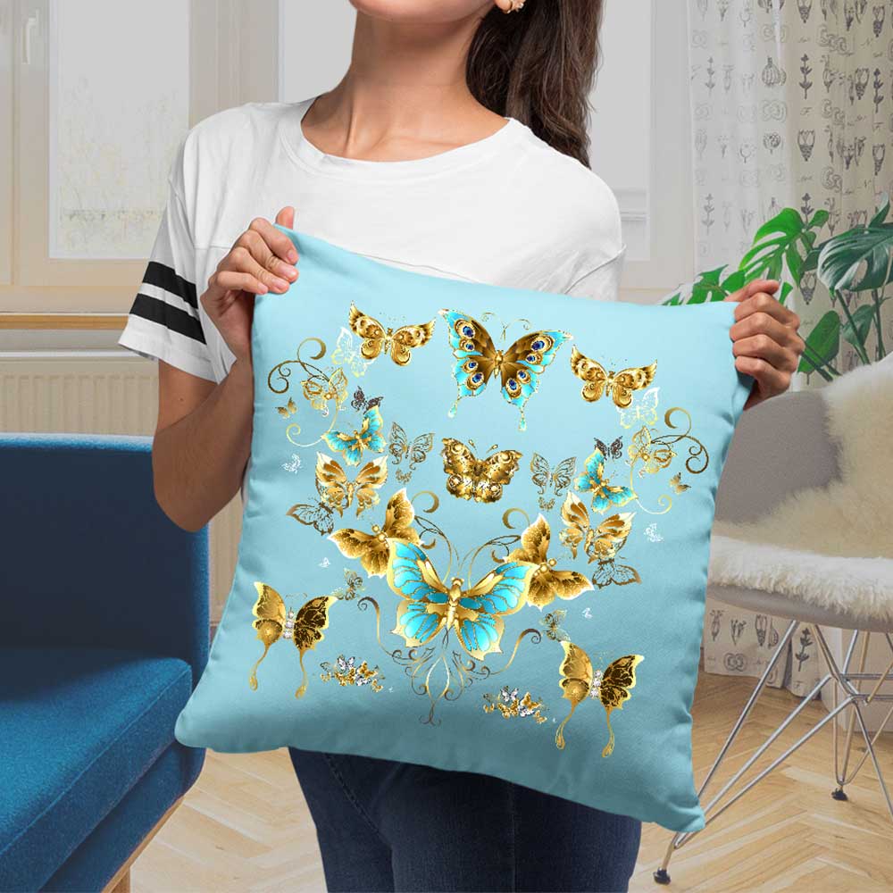 Fluttering butterfly graphic print cushions cover for outdoor patio seating