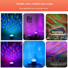 Rotating Polar Light Water Ripple Effect Ambience Light USB 16 Colors Gradual Underwater Effect Projector Light with Remote Control for Bedroom/Bar/Restaurant, lioness-love