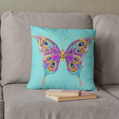 Comfortable and stylish butterfly cushion cover with peacock feather print