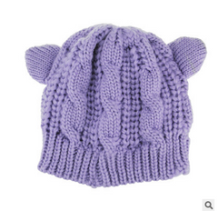 Hand Made Cute Knitted Cat Ear Beanie For Winter