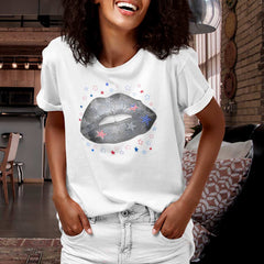 Lips and stars patriotic fashion for women