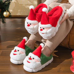 Santa Claus Slippers Cotton Slippers Cartoon Cute Warm Cotton Shoes With Thick Soles Comfortable Indoor cotton slippers Cozy Footwear Warm Slippers, lioness-love