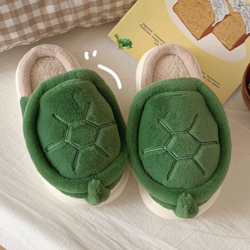 Fleece-lined Creative Little Turtle New Soft Soled Cotton Slipper Comfortable Indoor cotton slippers Cozy Footwear Warm Cotton Slippers couples cotton footwear