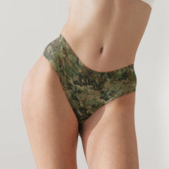 Camouflage bikini bottoms with full coverage