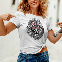 Lion-inspired design on a stylish t-shirt for women