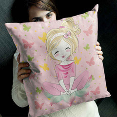 Cute and comfortable cartoon girl graphic cushion cover