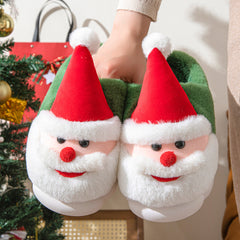 Santa Claus Slippers Cotton Slippers Cartoon Cute Warm Cotton Shoes With Thick Soles Comfortable Indoor cotton slippers Cozy Footwear Warm Slippers, lioness-love