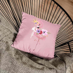 Eye-catching flamingo graphic cushion cover for home decor