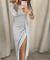 Bodycon Sexy Off Shoulder Party Dinner sequin Dress Elegant Long-sleeved 23