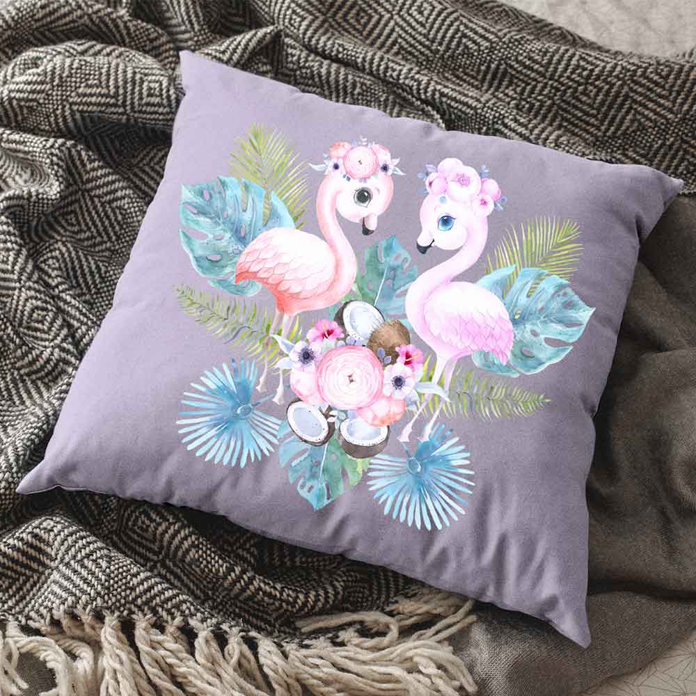 Premium quality flamingo purple decorative cushion cover
