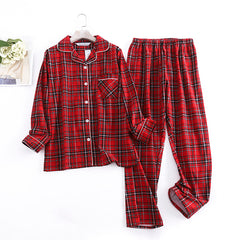 Checkered Pure Cotton Women's Pajamas Set Home Clothing bedtime wear, lioness-love