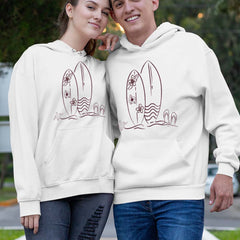 Unique surf board graphic hoodies for men and women