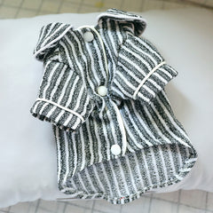 Pet Fashion Striped Cotton & Linen Pajamas Cute Home Wear for Dogs and Cats, Perfect Gift for Pet Lovers