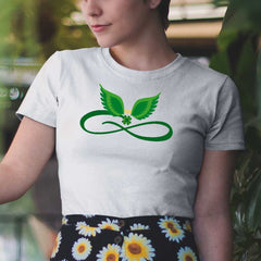 Women's Leaf Print Graphic Design Tee - Nature-Inspired Fashion for Women