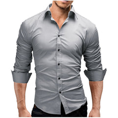 Men Slim Cotton Fitted Dress Shirts for Men Cotton Long Sleeve Button Shirt Wrinkle Free Stretch Top Business Work Formal Shirt, lioness-love