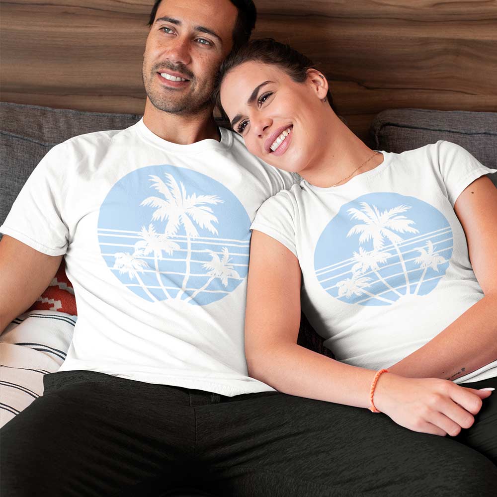 Casual and comfortable unisex t-shirt with a vibrant coconut tree design