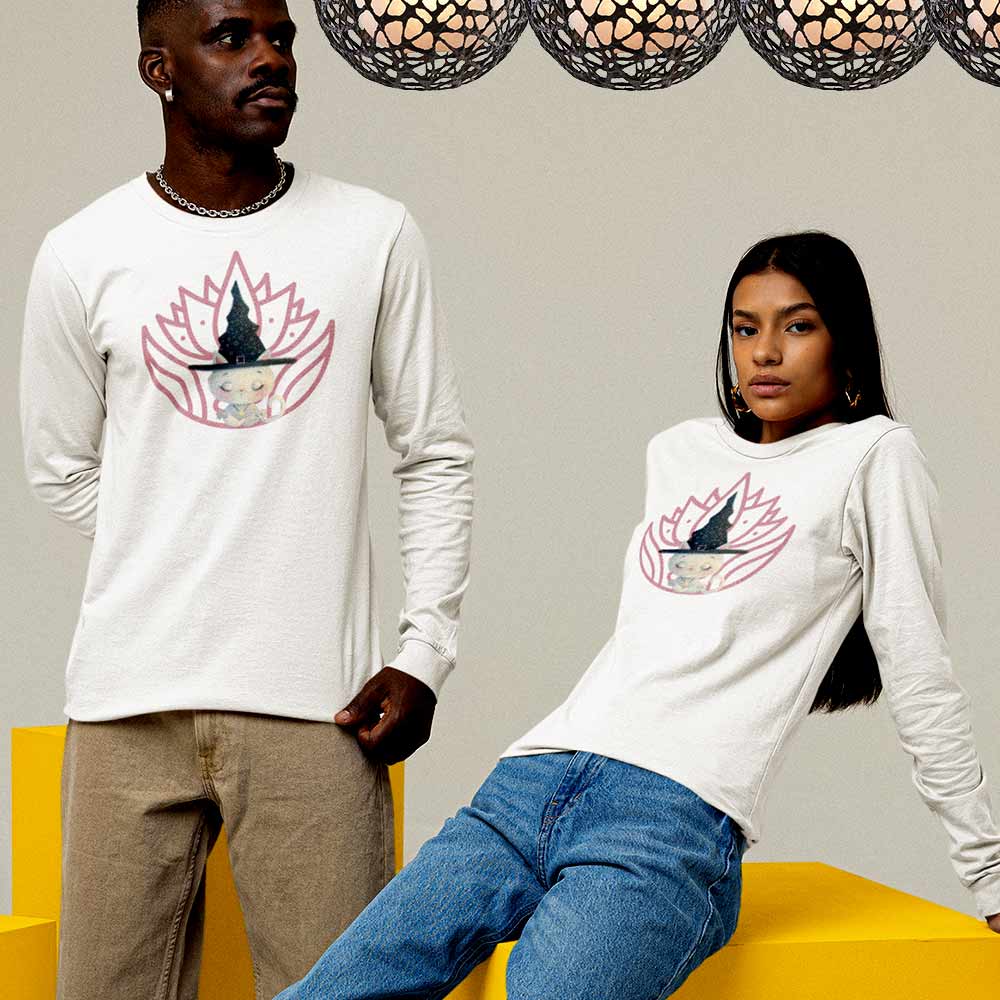 Unique graphic printed full sleeve tee for couple