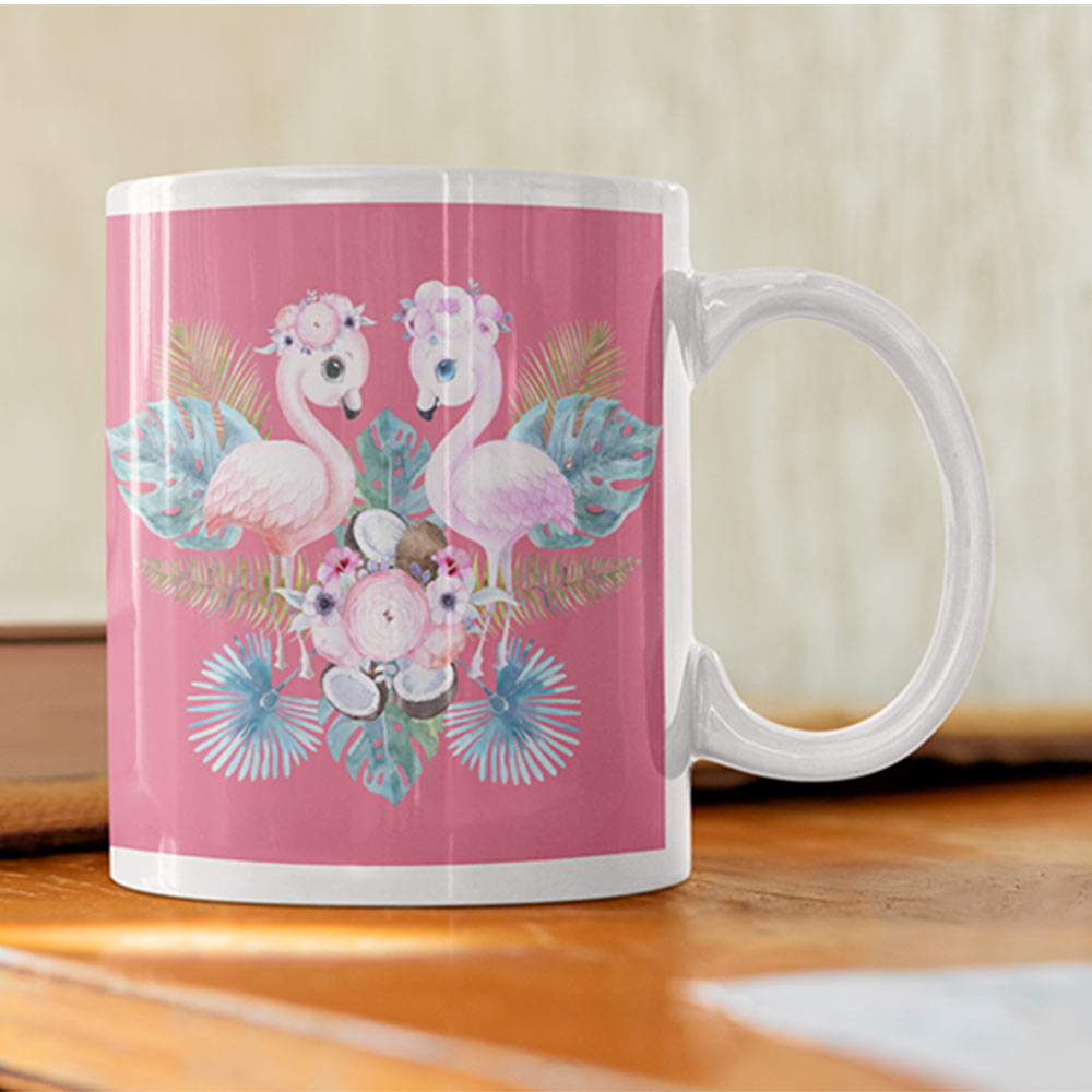 Charming collectible mug featuring love birds 