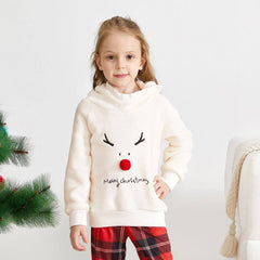 Family Matching Christmas Pajamas Outfits Long Sleeve Cute Elk Print Pullover Plaid Pants Xmas Pjs Set Loungewear Outfits, lioness-love