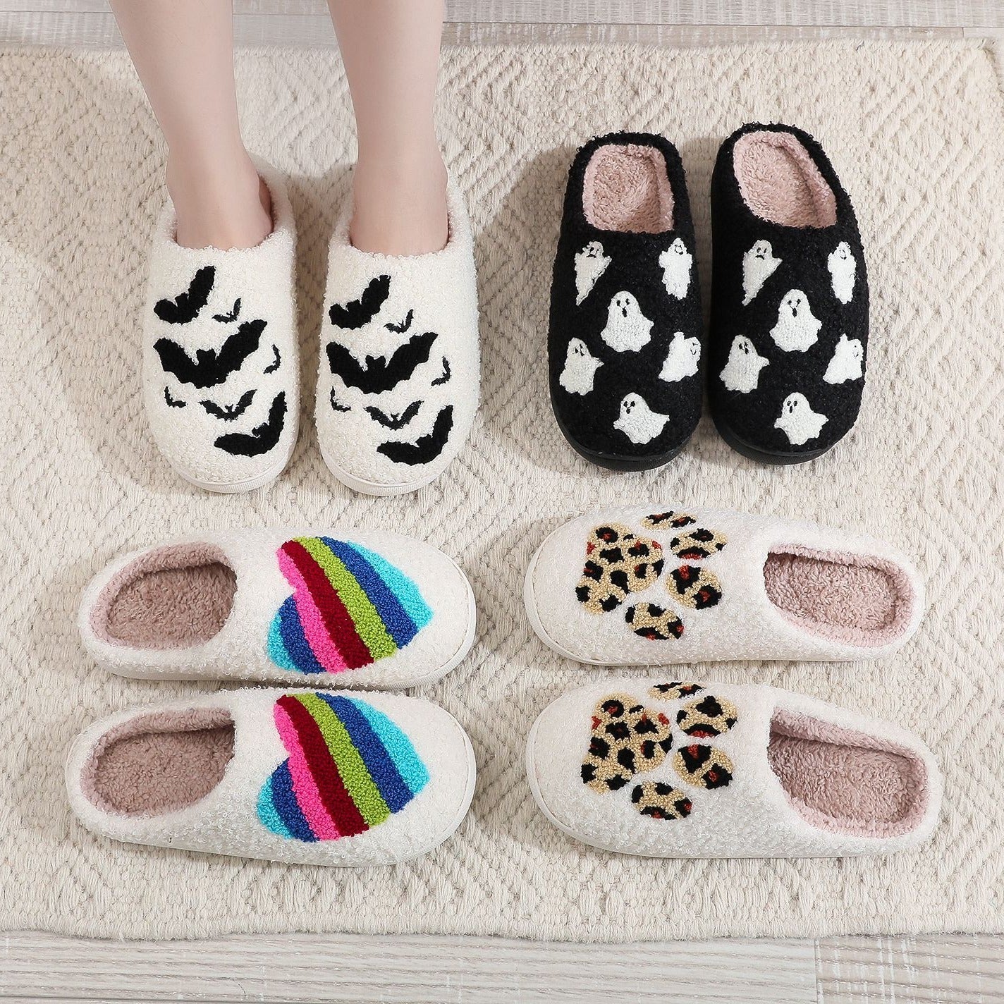 Halloween Cotton Slippers Male And Female Home Winter Indoor Cotton Slippers Cozy Footwear Warm Cotton Slippers couples cotton footwear, lioness-love