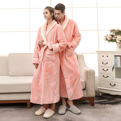 Couple Bathrobe Winter Robe Plush Long Sleeve Robe Unisex bathrobe Home wear Beachwear Unisex Robe Turkish Bathrobe, lioness-love