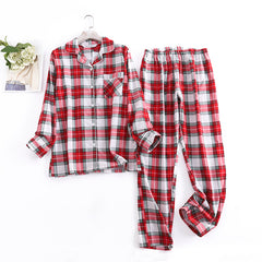 Checkered Pure Cotton Women's Pajamas Set Home Clothing bedtime wear, lioness-love