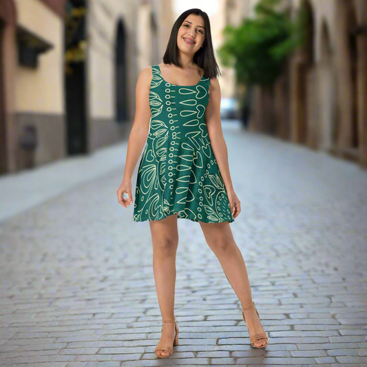 Women's & Girls' Mandala Summer Skater Dress, lioness-love