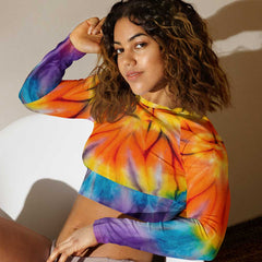 Multicolor tie dye crop top for women's fashion and girls